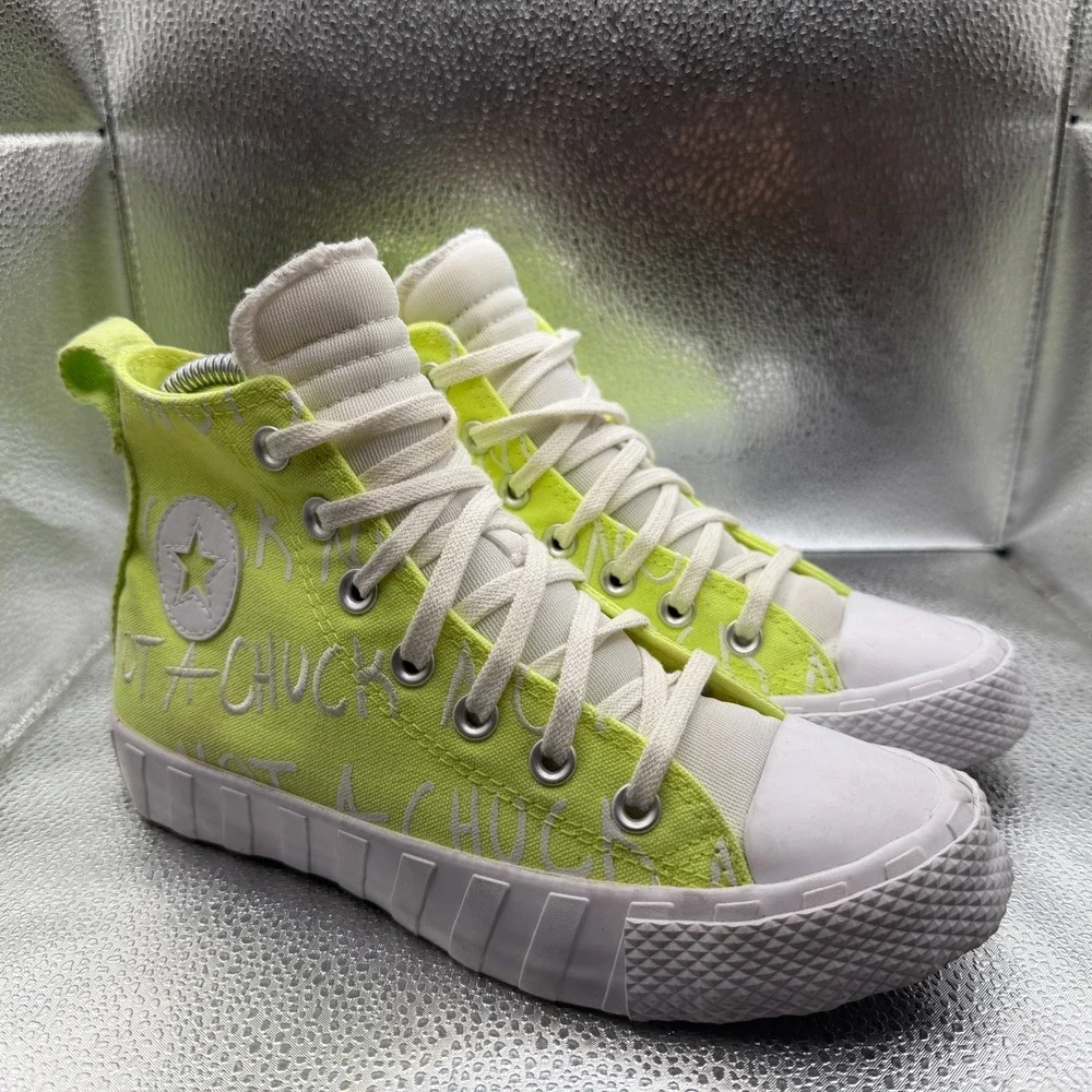 Size 4 Converse UNT1TL3D Hi Not A Chuck Volt Yellow Kids Lace Up Sneaker A03147F